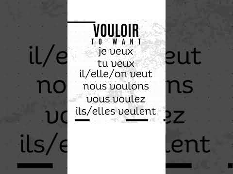 French Irregular Verbs. To Want - Vouloir. Conjugation and Prononciation.