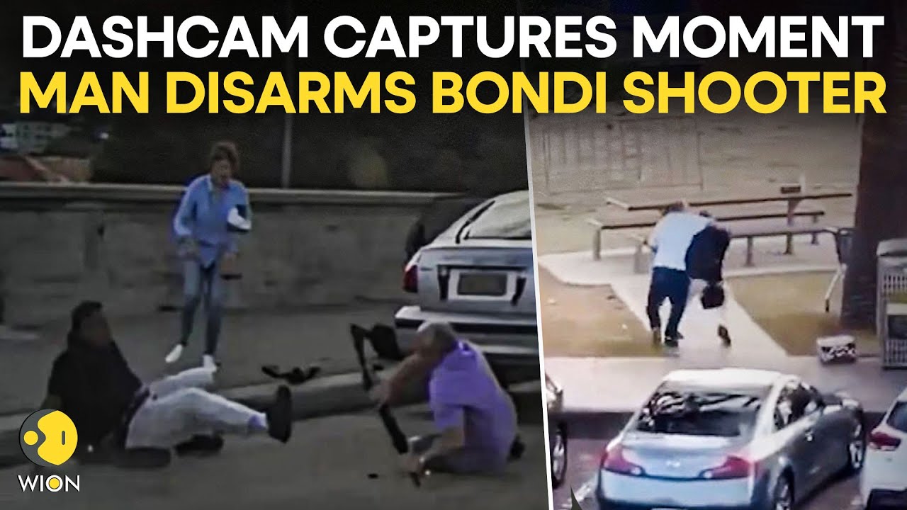 MOMENT: Dashcam Footage Shows Hero Tackling Bondi Beach Shooter | Originals