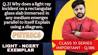 Why does a light ray incident on a rectangular glass slab immersed in any medium emerges parallel