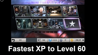 Injustice Mobile: Part 3 Getting to level 60 Fast -- Most efficient strategy for grinding XP