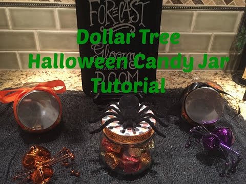 Dollar Tree Halloween Candy Jar Tutorial Video