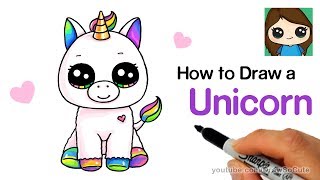 How to Draw a Baby Unicorn easy | Beanie Boos