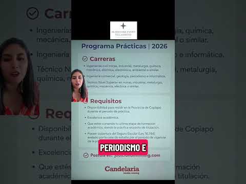 POSTULA https://jobs.lundinmining.com/job/Tierra-Amarilla-Programa-Pr%C3%A1cticas-2026-AT/596697617/