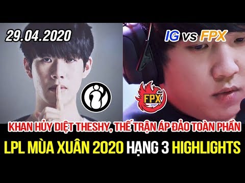 [LPL 2020] IG vs FPX Game 1 Highlights | Khan hủy diệt hoàn toàn theShy, thế trận áp đảo từ đầu