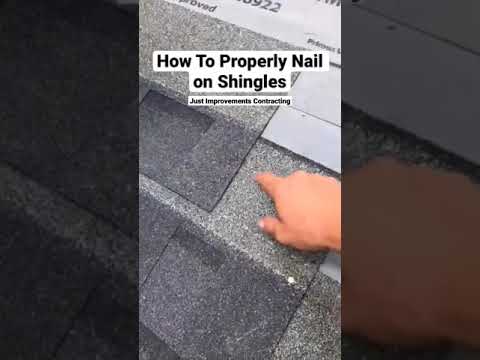 How to properly nail shingles. #shorts #roof #roofer #roofing #roofershelper #contractor #howto