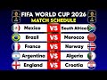 FIFA World Cup 2026 Full Fixtures FIFA World Cup 2026 Match Schedule