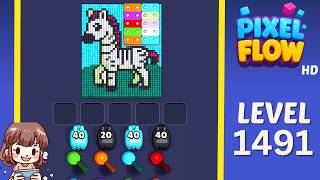 Pixel Flow Level 1491 Solution Walkthrough