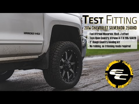 Test Fitting - Leveled 2016 Chevy Silverado 2500 w/ 20" Fuel Mavericks & 32" Toyo Open Country tires