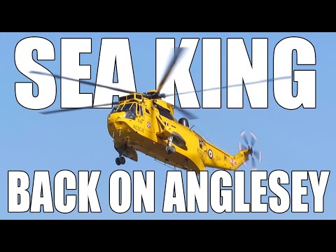 Westland WS-61 Sea King (XZ597) Returns to Anglesey - Close Up- (Caernarfon and Holyhead)