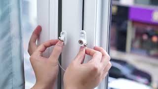 eSynic 4pcs Kids Window Restrictor Locks Window Lock UPVC - White