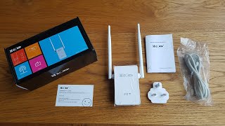 Unboxing and setup of a MECO WiFi Range Extender 300Mbps WiFi Repeater with Ethernet Port