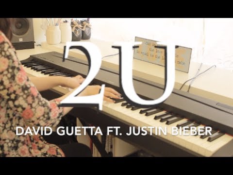David Guetta - 2U (ft. Justin Bieber) on Piano with Lyrics on Screen