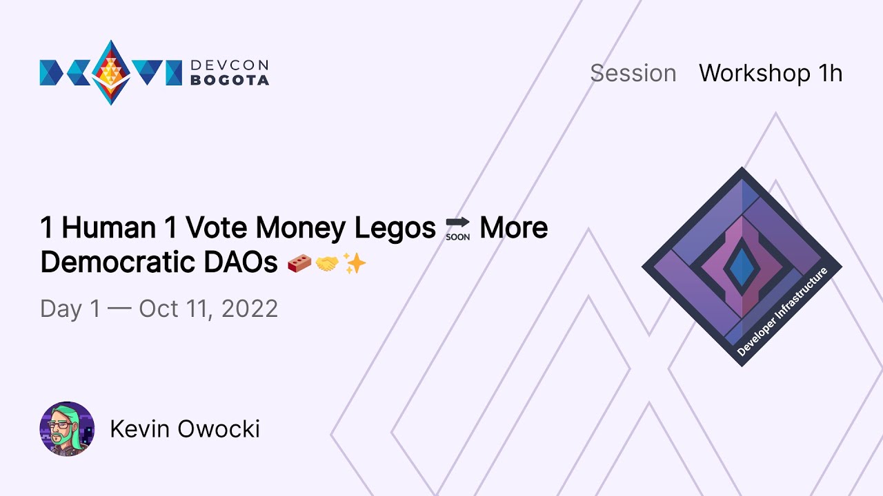 1 Human 1 Vote Money Legos 🔜 More Democratic DAOs 🧱🤝✨ preview