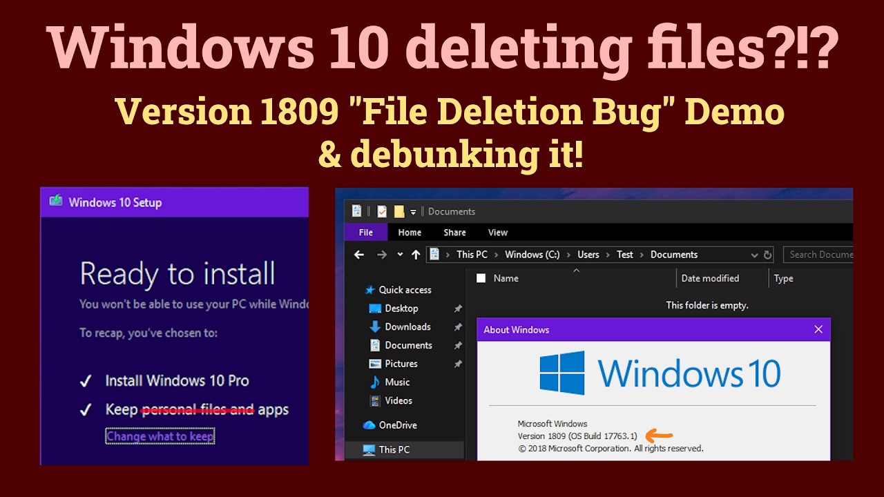 The Windows 10 Version 1809 File Deletion Bug Demo & Explanation