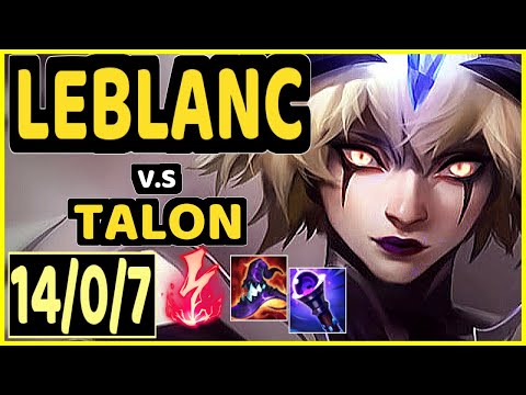 LEBLANC vs TALON - 14/0/7 KDA MID GAMEPLAY - NA Ranked GRANDMASTER