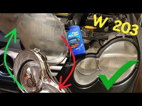 Mercedes w203 Headlights Assembly Removal / Glass Restoration C class - Cheap DIY