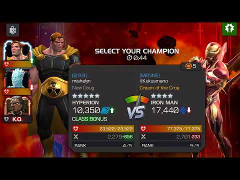 MCOC mishelyn  - Hyperion vs Iron Man (Infinity War) AW miniboss