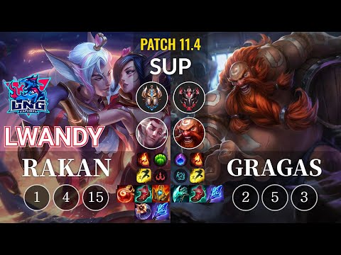 LNG lwandy Rakan vs Gragas Sup - KR Patch 11.4