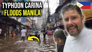 Foreigner SHOCKED by TYPHOON CARINA in MANILA | TYPHOON in MANILA