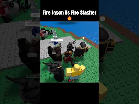 Fire Jason Vs Fire Slasher 🔥🥶 #roblox #naturaldisastersurvival #forsaken #robloxegor