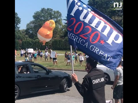 Trump supporters and protesters square off before his N.J. fundraiser