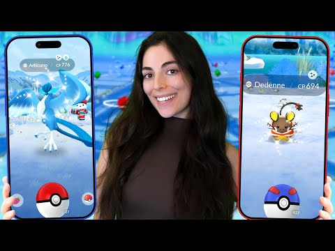 *SHINY* Costume Dedenne & Galarian Articuno Caught! (Pokémon GO: Winter Holiday Part 2!)