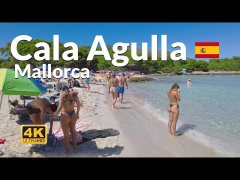 Cala Agulla Beach Walk Mallorca 4K Balearic Islands Majorca Spain 🇪🇸