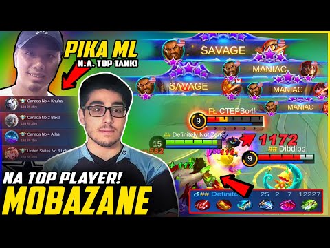 2X SAVAGE! 3X MANIAC! Mobazane Roger Gameplay with N.A. Top Tank User PikaPikaML in Rank! ~ MLBB