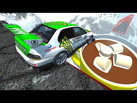 Beamng drive - Open Bridge Crashes over Giant Hot Chocolate Milk Cup #5