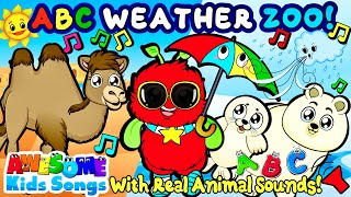 ABC Weather Zoo Song 🌦️ Learn Letters, Animal Sounds & Weather for Kids | Fun Alphabet Song A to Z