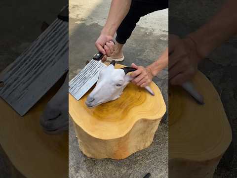 Goat Head 😱Cutting Skills By Professional Cutter || Best Cutting Skills | #goat