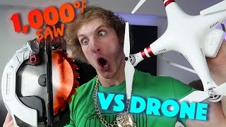 EXPERIMENT Glowing 1000 degree SAW VS. DRONE