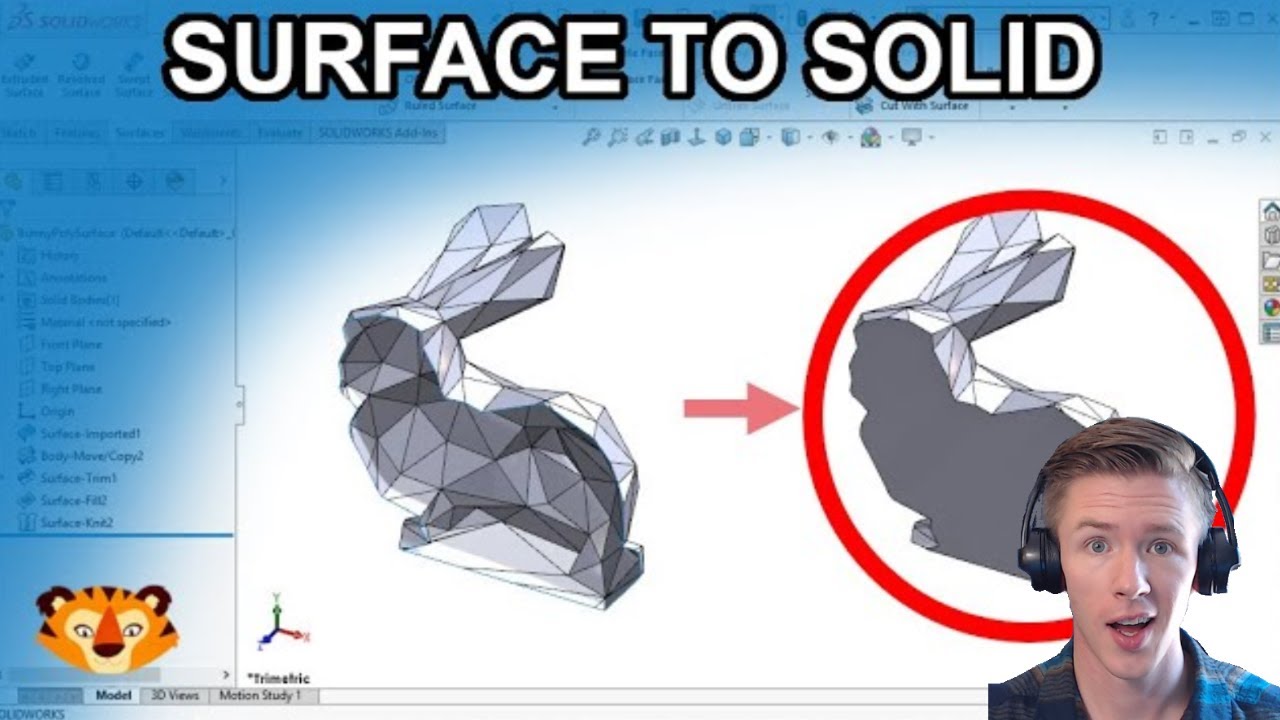 How to fill a surface to a solid? Tipseri