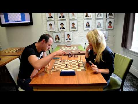 GM Evgeny Miroshnichenko vs Almira Skripchenko in friendly Blitz game 2019
