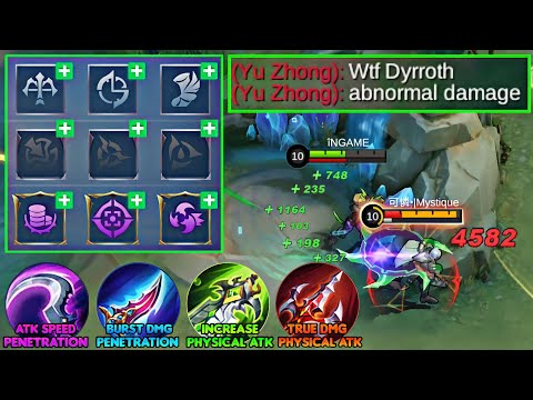 TOP GLOBAL DYRROTH! BEST IMMORTAL ONE SHOT BUILD 100% INSANE DAMAGE IN HIGH RANKED GAME! MLBB