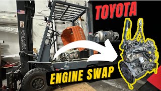 Toyota Forklift Engine Swap PART 1: Out with The Old!