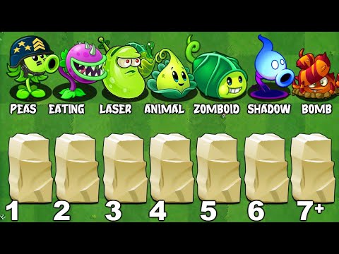 PvZ2 Challenge - Every Plants Max Level Vs 40 Stone Slabs - Who is the best?
