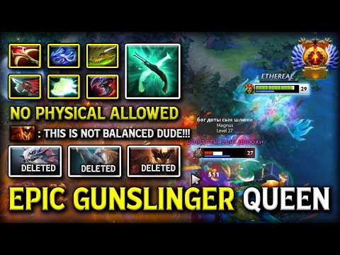 EPIC GUNSLINGER QUEEN Muerta With Crazy Attack Speed Build 100% No Physical Allowed 7.40c DotA 2
