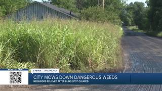Tulsa mows dangerous weeds