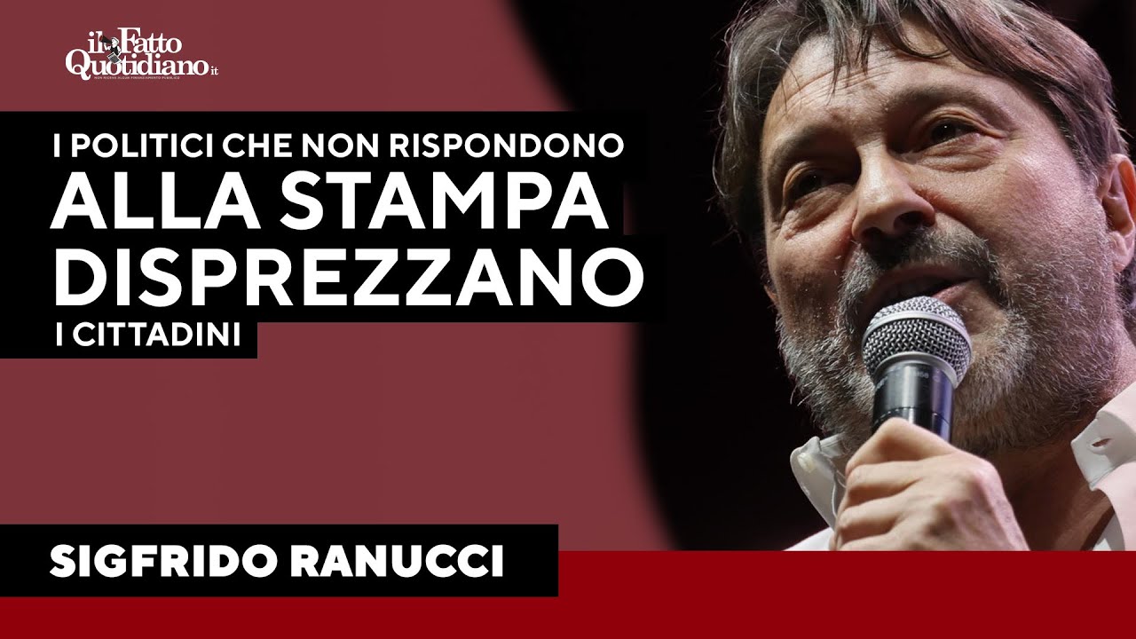 Ranucci: "Diffidate da politici che non rispondono alla stampa, disprezzo per i cittadini"