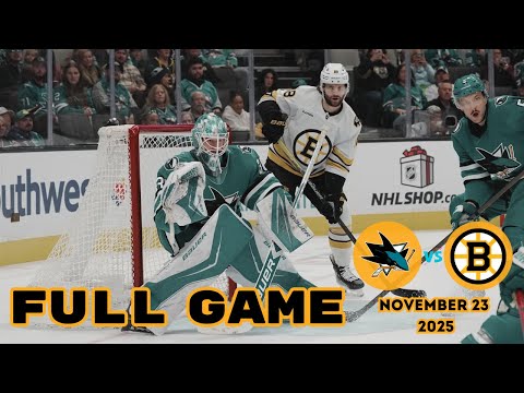 NHL Full Game | San Jose Sharks vs Boston Bruins | November 23, 2025