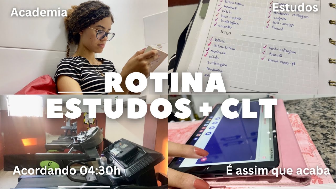 Rotina de estudos + Trabalho CLT ✨| Nova leitura, academia, acordando às 04:30h…