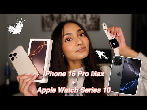 unboxing iPhone 16 Pro Max + Apple Watch Series 10 (desert & black titanium)