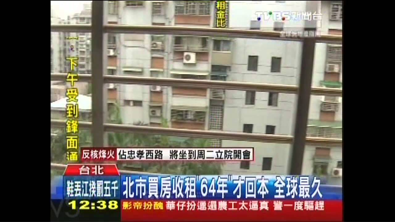 北市買房收租「64年」才回本 全球最久