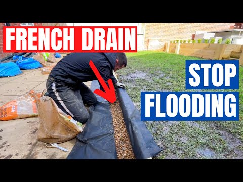 How to STOP FLOODING with a FRENCH DRAIN - DIY