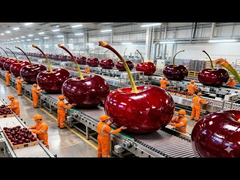 Inside the Cherry Pie Filling Factory – Fresh Cherries Turned Into Perfect Filling Full Process