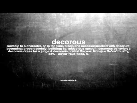 What does decorous mean