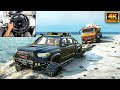 Toyota Tacoma TRD | Towing a Stuck Heavy Fuel Tanker | SnowRunner | Thrustmaster T300RS gameplay