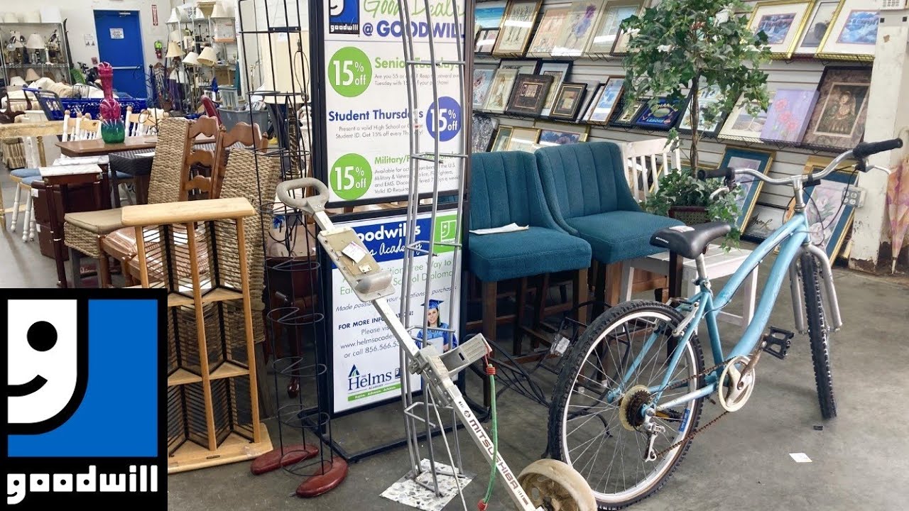 GOODWILL SHOP WITH ME FURNITURE SOFAS CHAIRS DECOR KITCHENWARE MEDIA SHOPPING STORE WALK THROUGH