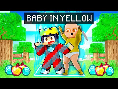 Gefangen auf 1 BLOCK mit BABY IN YELLOW in Minecraft!